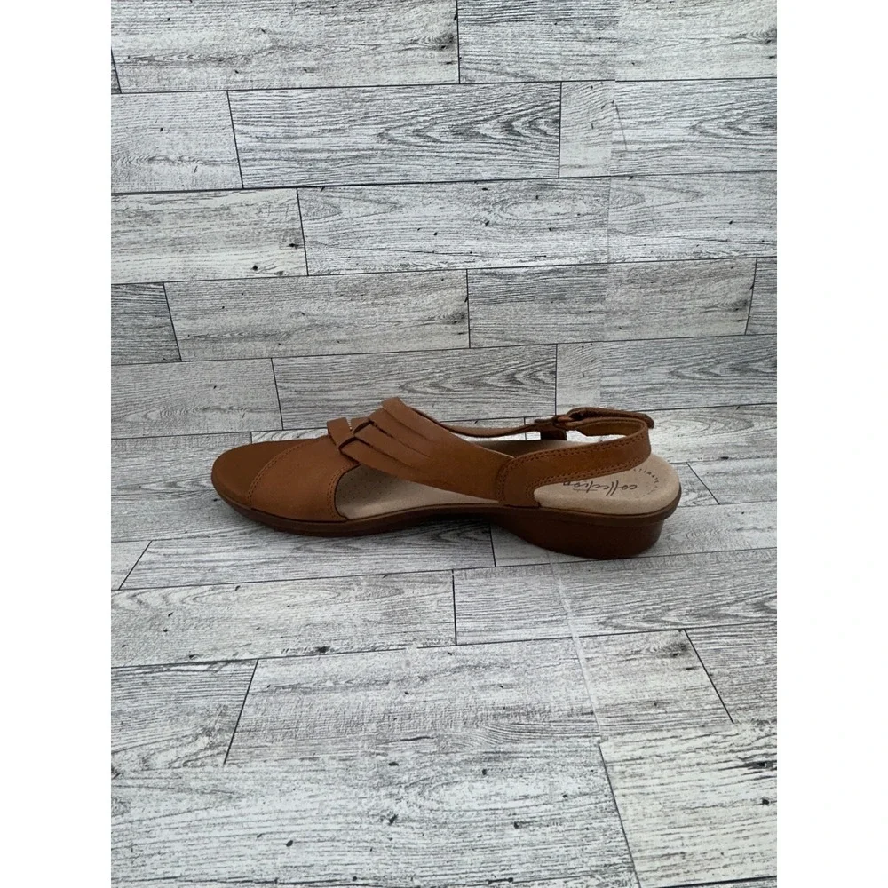 Clarks Loomis Cassey Tan Leather Wedge Sandals‎ Womens 11 M Ultimate Comfort